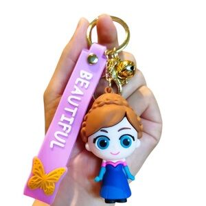 Disney Frozen Anna 3D Keychain Wristlet Bag Charm